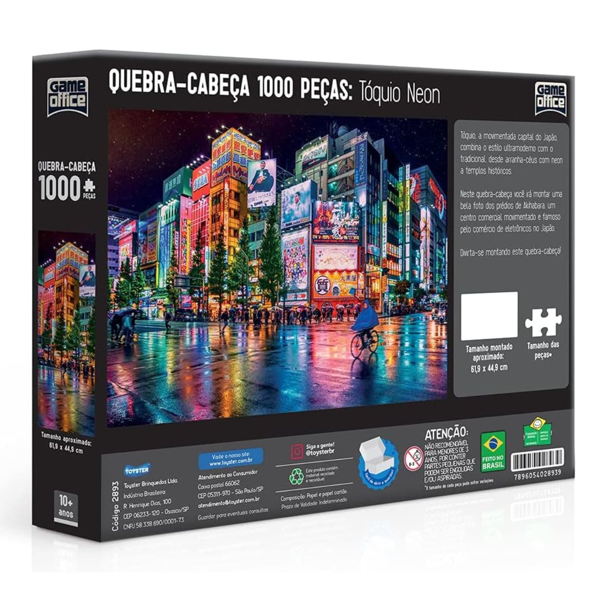 Quebra-cabeça Tóquio Neon 1000 Peças - Toyster Quebra-cabeça Tóquio Neon 1000 Peças - Toyster